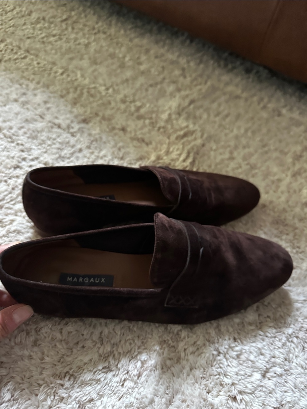 Margaux Dark Brown Suede Slip-On Loafers